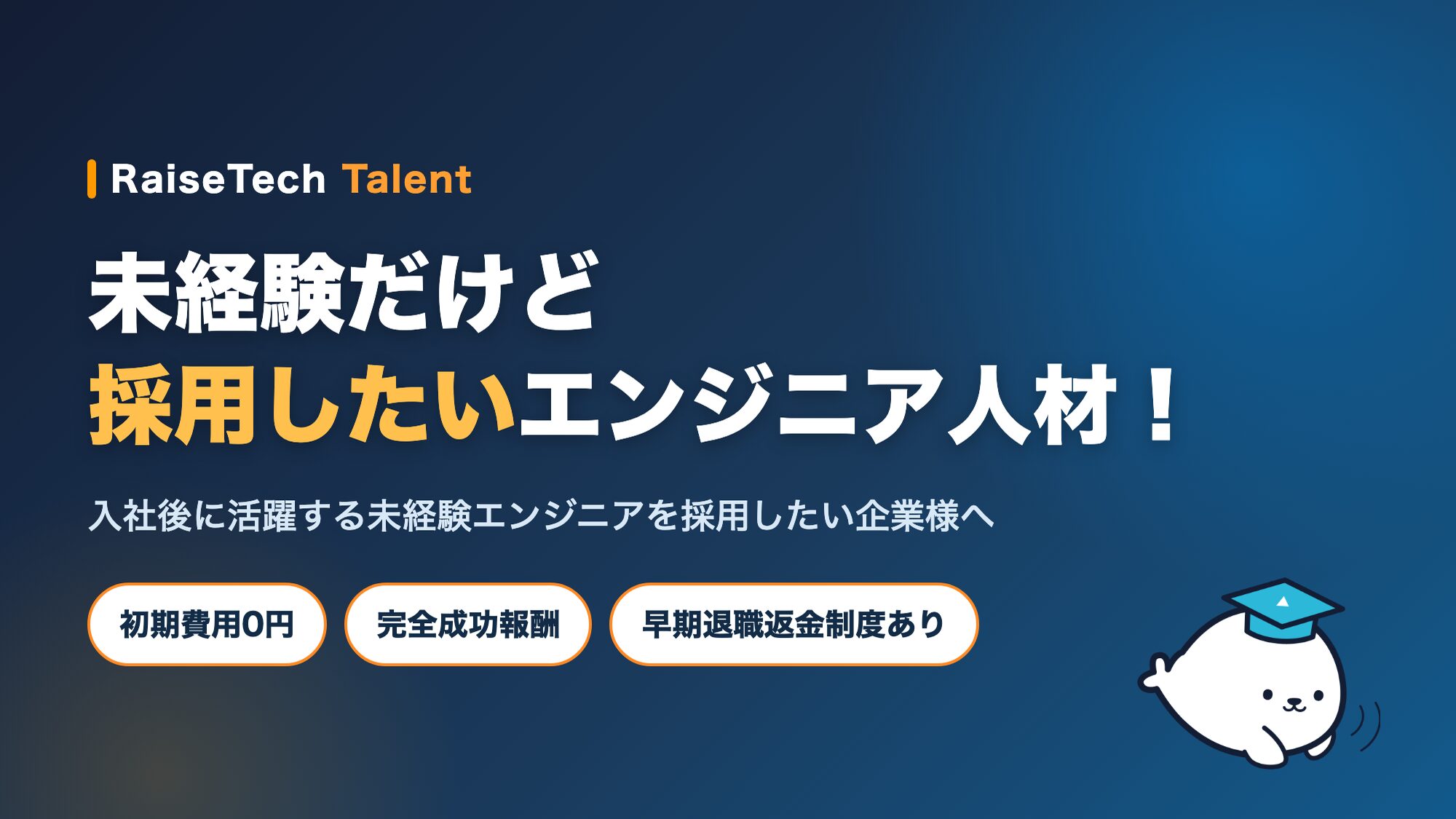 未経験だけど採用したいエンジニア人材!初期費用0円・完全成功報酬のRaiseTech Talent