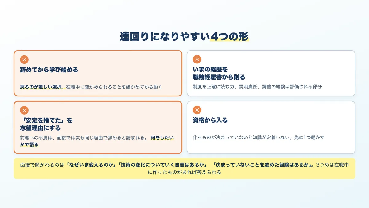 公務員からAIエンジニアを目指すときに避けたい4つの進め方