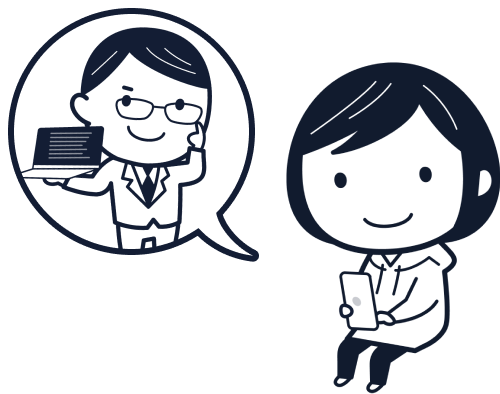 LINEで代表に相談する女の子