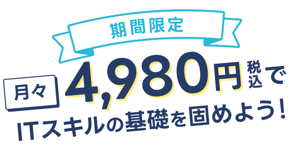 月々4,980円税込で